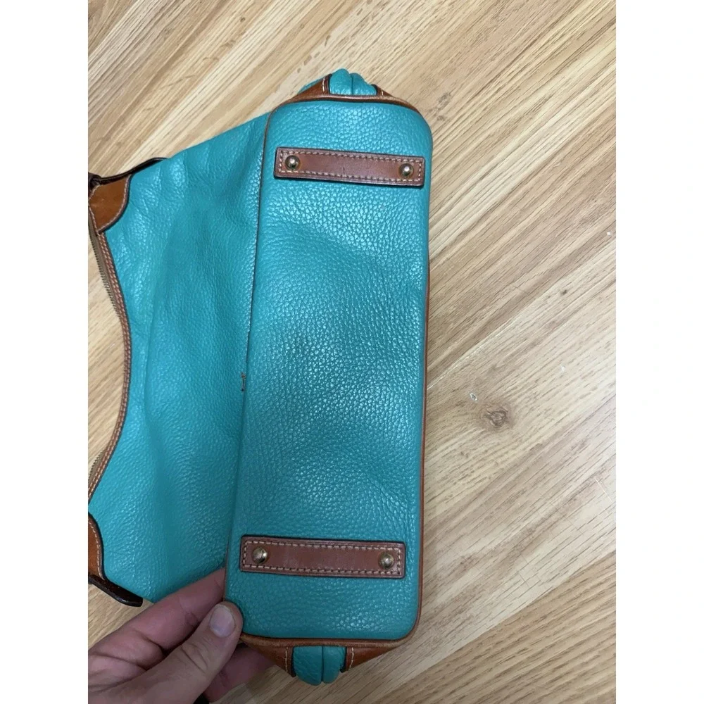 DOONEY & BOURKE Teal Pebbled Leather Single Strap Shoulder Bag-
